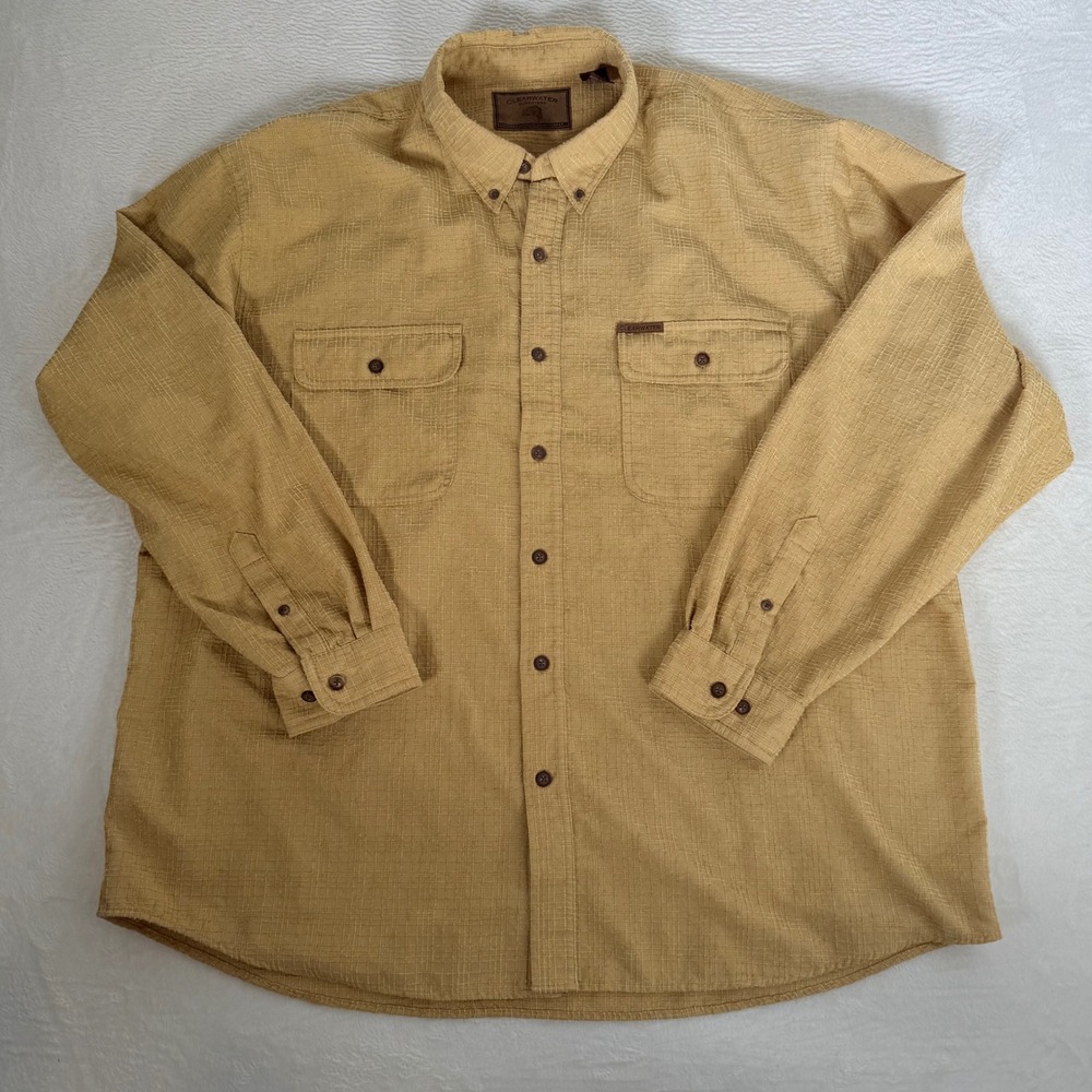Clearwater Outfitters Textured Twill Long Sleeve Button-Up Outdoor Utility XXL